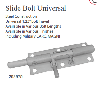 Slide Bolts – A. L. Hansen Manufacturing